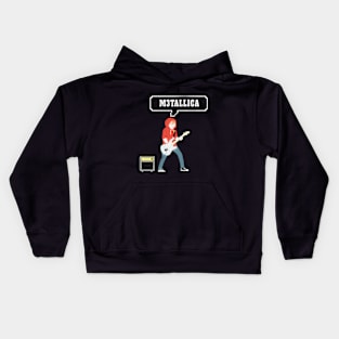 Play metalica with guitar Kids Hoodie